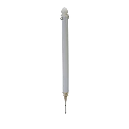 Vestil White Plastic Barricade, Ground Stake, Plastic, 45 Height, 2.5 Length, 6, White PCB-W-G